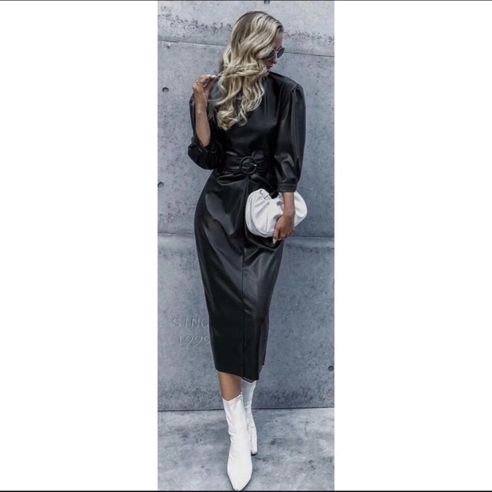 NWT! Zara leather dress